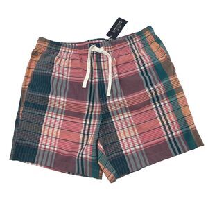 Vineyard Vines Mens Shorts XL Cayman Plaid 7 Inch Pull-On Madras Drawstring NEW